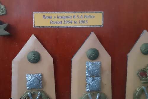Pre Rhodesia U.D.I - B.S.A.P Rank Structure Display. First Part of collection 1954/65